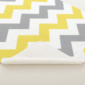 Modern Yellow Gray Chevron Pattern Sherpa Deken (3/4)