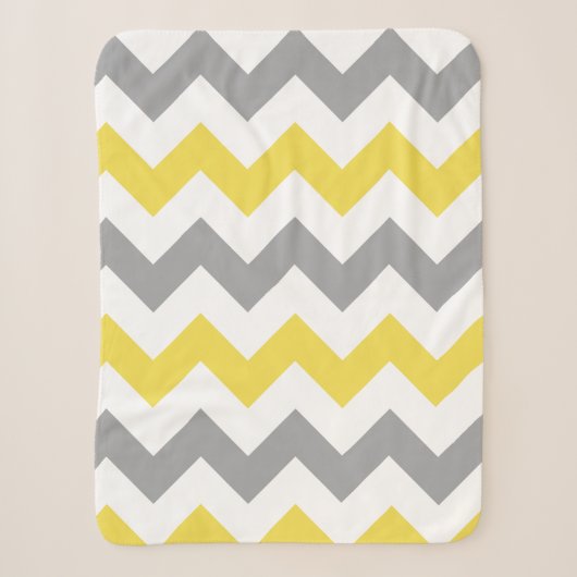 Modern Yellow Gray Chevron Pattern Sherpa Deken (Voorkant)