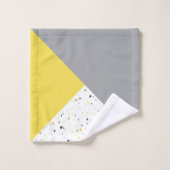 Modern Yellow Grey Terrazzo Bad Handdoek (Wasdoekje)