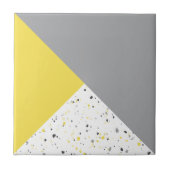 Modern Yellow Grey Terrazzo Tegeltje (Voorkant)