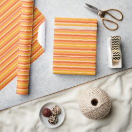 Modern Yellow, Orange & White Zig Zag Pattern Cadeaupapier
