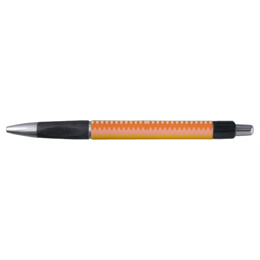 Modern Yellow, Orange & White Zig Zag Pattern Pen (Voorkant)