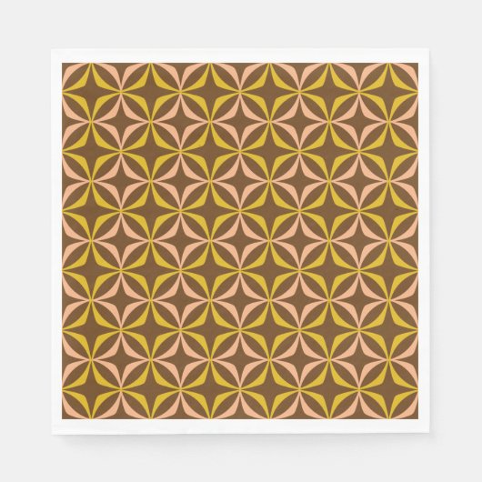 Modern Yellow Pattern Retro Typography Wedding Servet (Voorkant)