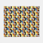 Modern Yellow Pet Photo Paw Print Pattern Cute Fleece Deken (Voorkant (Horizontaal))