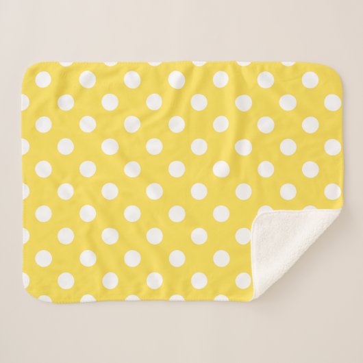 Modern Yellow Polka Dots Pattern Sherpa Deken (Voorkant (horizontaal))