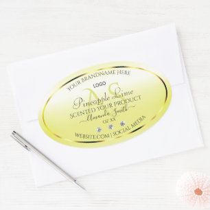 Modern Yellow Product Labels juwelen Monogram Logo