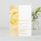 Modern Yellow Rose Bridal Tea Kaart (Staand voorkant)