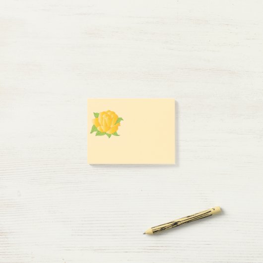 Modern Yellow Rose Post-it® Notes (Op bureau)