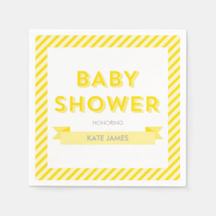Modern Yellow Stripes Baby shower Servet