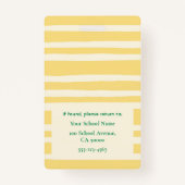 Modern Yellow Stripes Teacher Photo ID Badge (Dos)