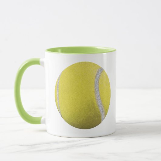 Modern Yellow Tennis Ball Mok (Links)