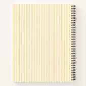 Modern Yellow & White Stripes Monogram Name Notitieboek (Achterkant)
