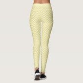 Modern Yellow/White Trendy Chevron Leggings (Achterkant)