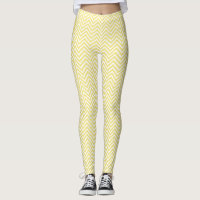 Modern Yellow/White Trendy Chevron Leggings