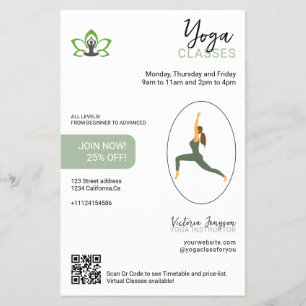Modern yogastudio flyer Met zorg samengesteld