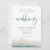 Modern zacht blauwgroen waterverf zomerkentelijk s kaart (Voorkant)