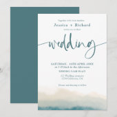 Modern zacht blauwgroen waterverf zomerkentelijk s kaart (Voorkant / Achterkant)