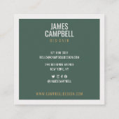 Modern zacht groen terrazzo marmer abstract patroo vierkante visitekaartje (Achterkant)