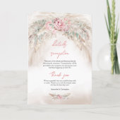 Modern zacht pastel roze roos pampas gevouwen prog programma (Achterkant)