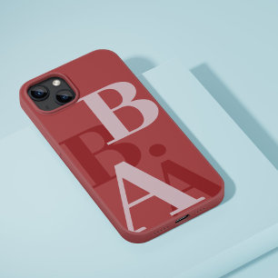 Modern Zacht Rood Roze initiaal Minimale hedendaag iPhone 16 Pro Hoesje