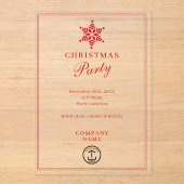 Modern zakelijk kerstfeest acryl uitnodigingen (Voorkant)