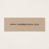 Modern zakelijk logo kraft label kleding hangtag mini visitekaartjes (Achterkant)