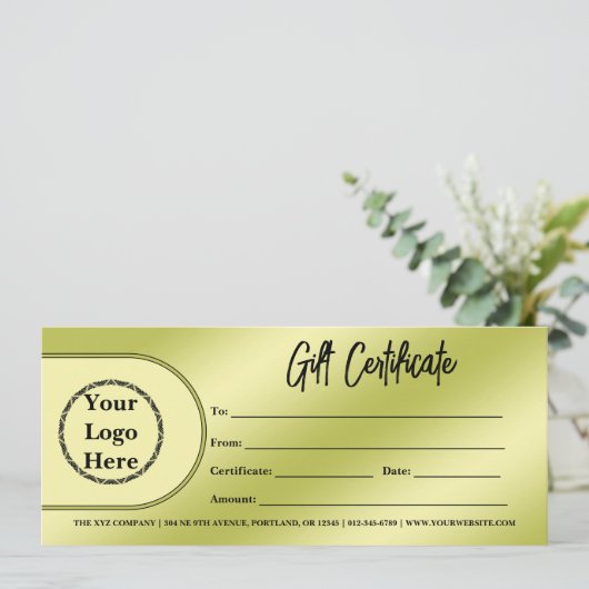 Modern zakelijk logo | Minimalistisch cadeaubon (Staand voorkant)