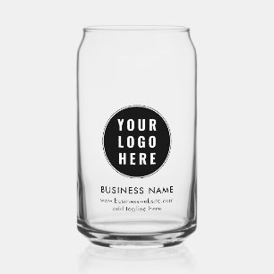 Modern zakelijk logo, promotiemateriaal voor bedri blikvorm glas