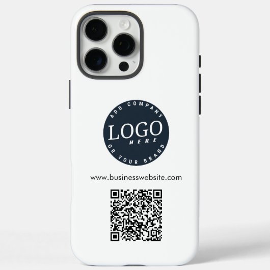 Modern Zakelijk Logo QR Code Werknemers Aangepast Case-Mate iPhone Case (Achterkant)