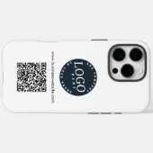 Modern Zakelijk Logo QR Code Werknemers Aangepast Case-Mate iPhone Case (Achterkant (horizontaal))