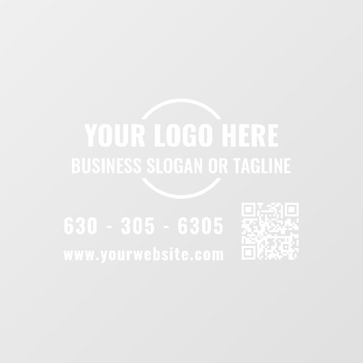 Modern Zakelijk Logo QR Code Witte Auto Vinyl Raamsticker (Vel)