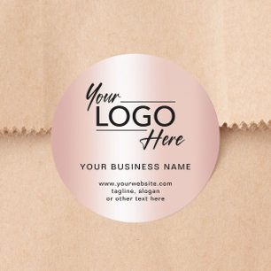 Modern Zakelijk Logo Roze Goud Ronde Sticker