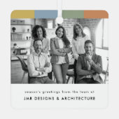 Modern Zakelijk Zwart-wit Kerstmis Metalen Ornament (Achterkant)