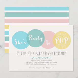 Modern ze is klaar om Baby shower te Poppen. Kaart