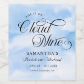 Modern Ze is op Cloud 9 Bachelorette Weekend Wijn Etiket (Enkel label)