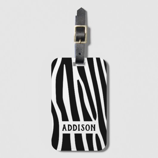 Modern Zebra geavanceerd, gepersonaliseerd Bagagelabel (Voorkant (verticaal))