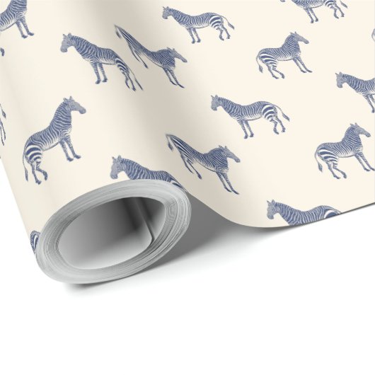 Modern Zebra Line Art Tekenpatroon Uniek Cadeaupapier (Rol Hoek)