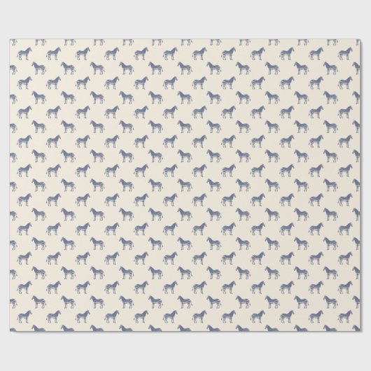 Modern Zebra Line Art Tekenpatroon Uniek Cadeaupapier (Vlak)