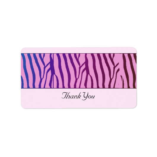 Modern Zebra Pattern Dank je wel Etiket (Voorkant)