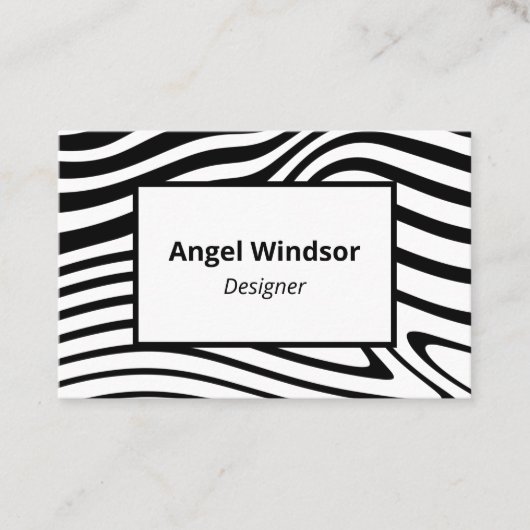 Modern Zebra Pattern Elegant Visitekaartje (Voorkant)