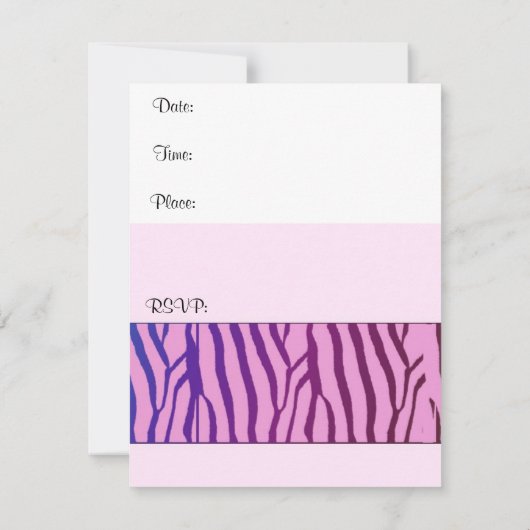 Modern Zebra Print Birthday Uitnodiging (Achterkant)