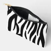 Modern Zebra Print Cosmetic Bag - Stylish Abstract Etui (Open)