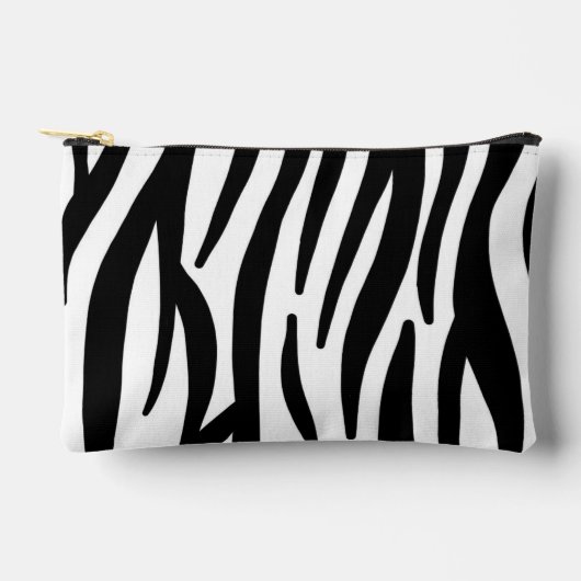 Modern Zebra Print Cosmetic Bag - Stylish Abstract Etui (Voorkant)
