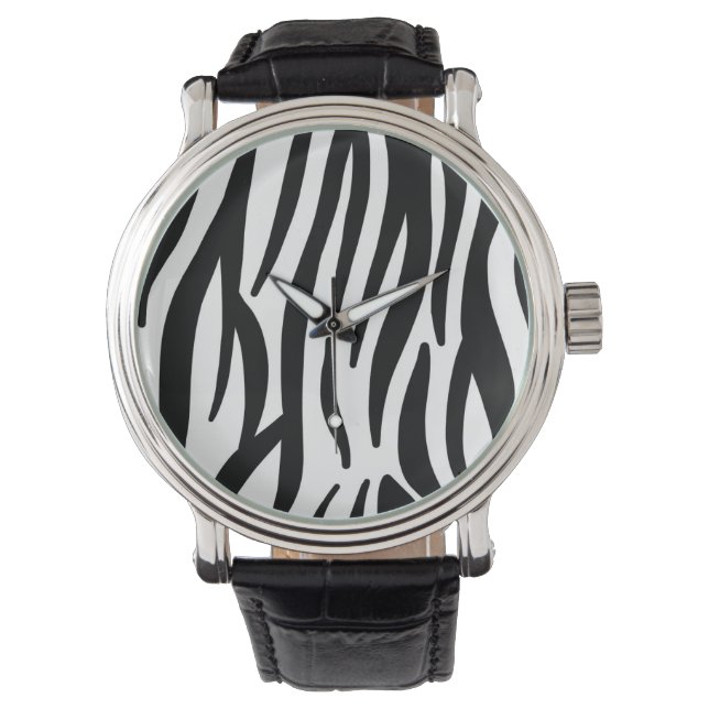 Modern Zebra Print Wrist Watch - Bold Abstract  Horloge (Voorkant)