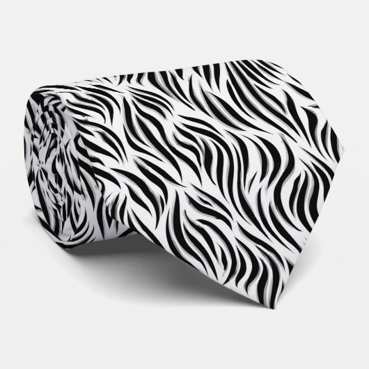 Modern zebra streeppatroon stropdas (Opgerold)