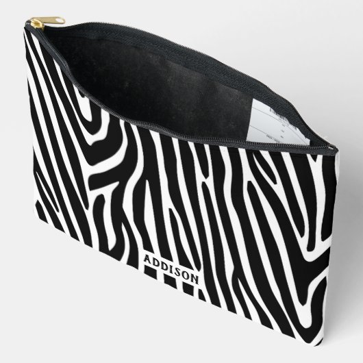 Modern Zebra Striped Personalised Etui (Open)