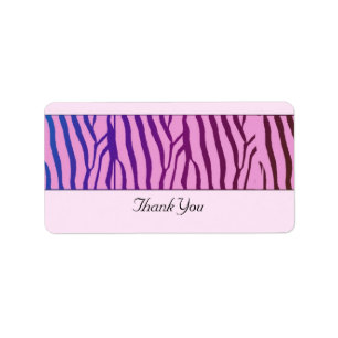 Modern zebrapatroon bedanklabel etiket