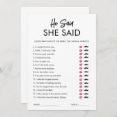 Modern zei hij dat ze Vrijgezellenfeest spel Kaart (Voorkant / Achterkant)