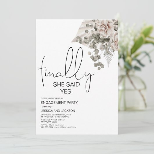 Modern zei uiteindelijk ja! Verlovingsfeest Aankondiging (Staand voorkant)