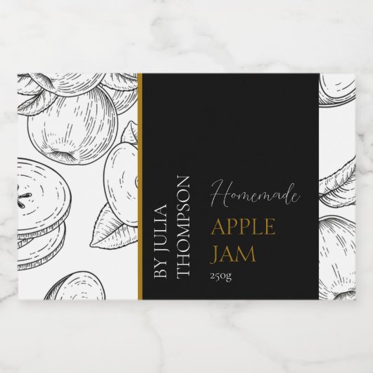 Modern Zelfgemaakt Apple Jam Label Voedselcontainer Etiket (Enkel label)